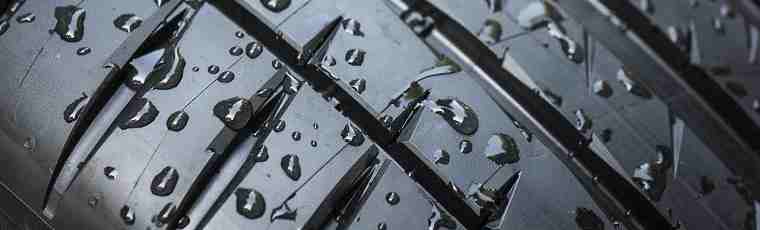 water droplets on tyre tread